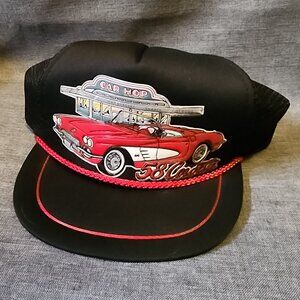 Vintage Autographix Kandi Tops Back w/ Red 58 Corvette Convertible Snapback Hat